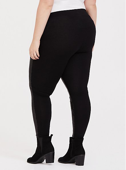 Plus Size Platinum Legging - Sequin Black, BLACK, alternate