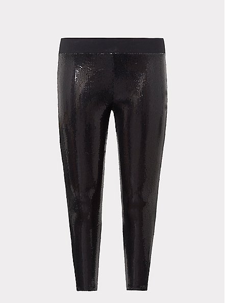 Plus Size Platinum Legging - Sequin Black, BLACK, hi-res