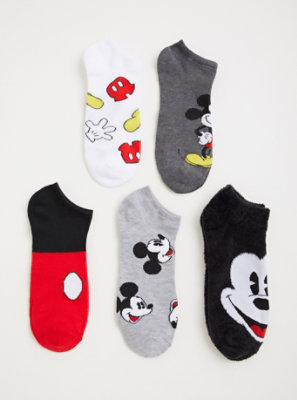 Plus Size - Disney Mickey Mouse Ankle Socks - Set of 5 - Torrid