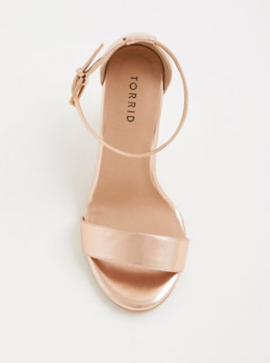 rose gold low block heel sandals