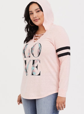 love pink hoodies plus size