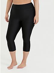 Plus Size Capri Swim Legging - Black, DEEP BLACK, hi-res