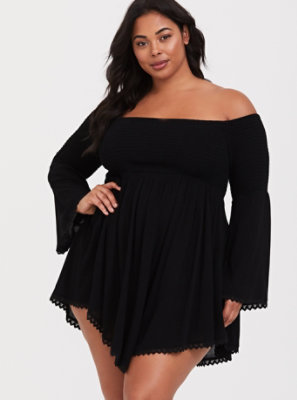 smocked swim cover up