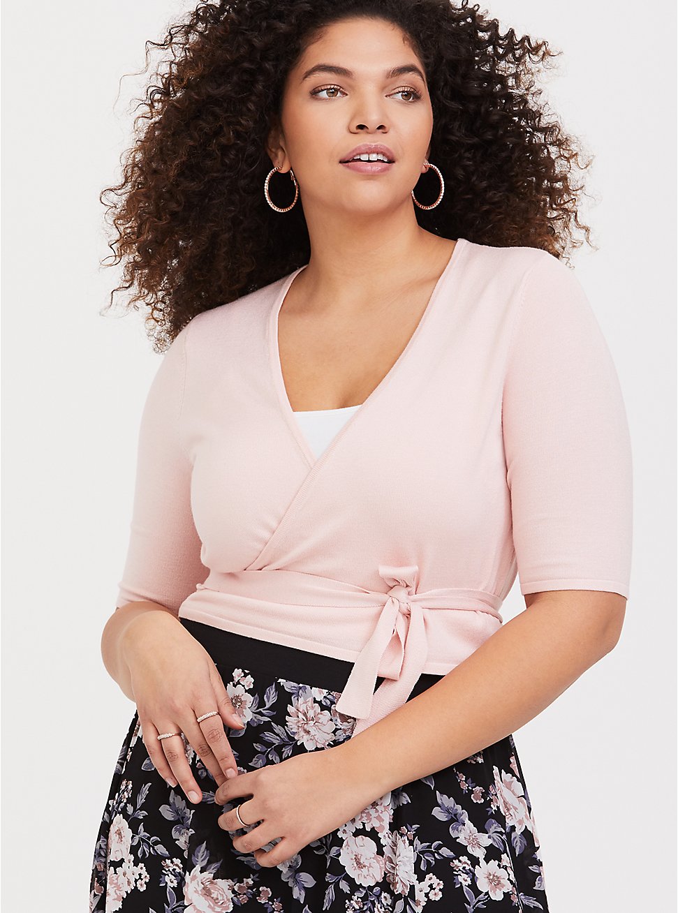 Plus Size - Cardigan Wrap Front Cropped Sweater - Torrid
