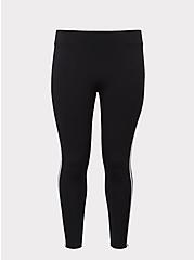 Premium Legging - Stripe white & Black , BLACK, hi-res