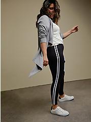 Plus Size Premium Legging - Stripe white & Black , BLACK, hi-res