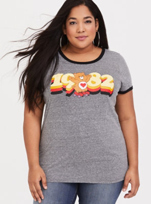 Plus Size - Care Bears Grey Classic Fit Ringer Tee - Torrid