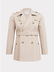 Twill Trench Coat, NUDE, hi-res