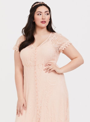 plus size blush pink maxi dress