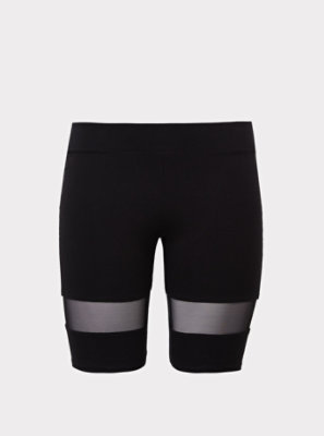 black mesh biker shorts