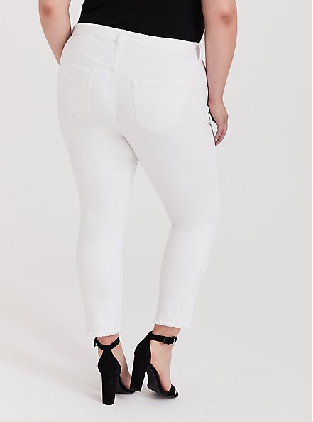 Straight Classic Denim High-Rise Jean, WHITE, alternate