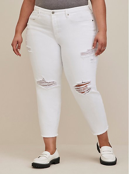 Straight Classic Denim High-Rise Jean, OPTIC WHITE, hi-res