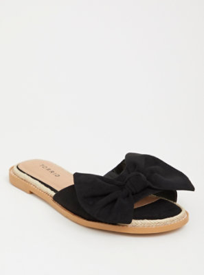 bow sandals black