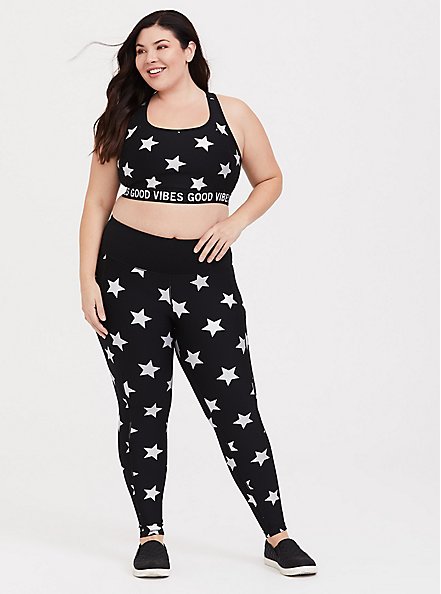 Plus Size Performance Core Full Length Active Legging With Side Pockets, BLACK STAR, alternate