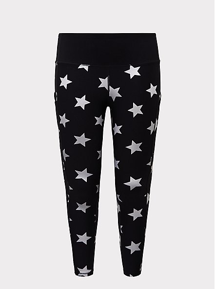 Plus Size Performance Core Full Length Active Legging With Side Pockets, BLACK STAR, hi-res