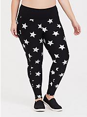 Plus Size Performance Core Full Length Active Legging With Side Pockets, BLACK STAR, hi-res