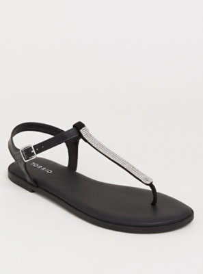 black rhinestone sandals