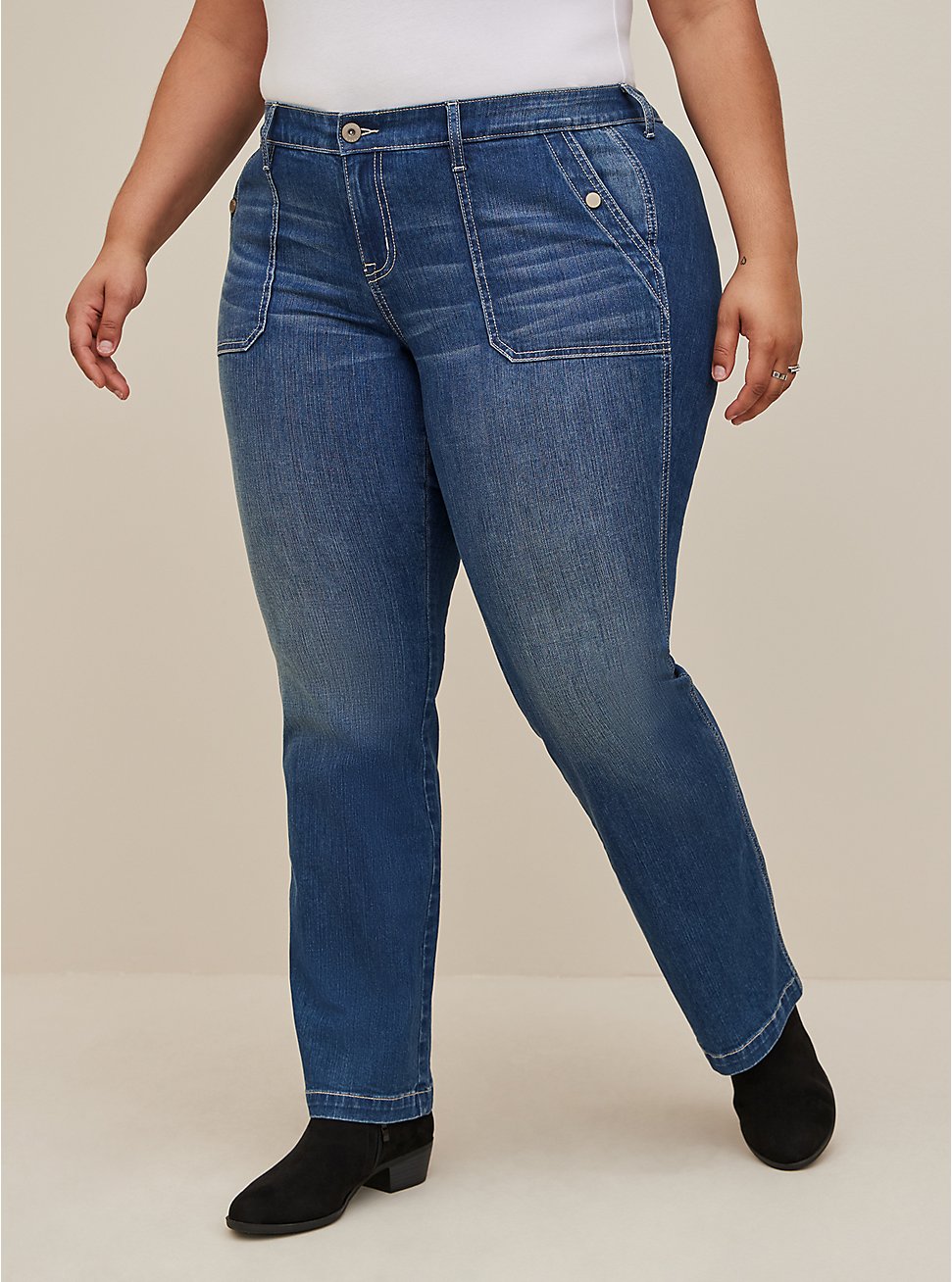 Slim Boot Vintage Stretch Mid-Rise Jean, ROLL OUT, hi-res
