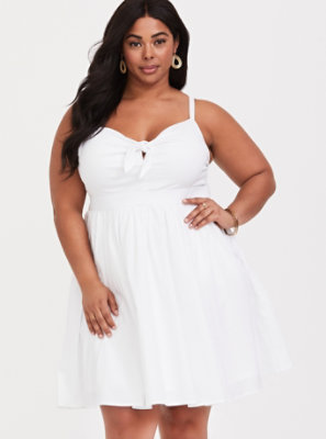 plus size white overall dress