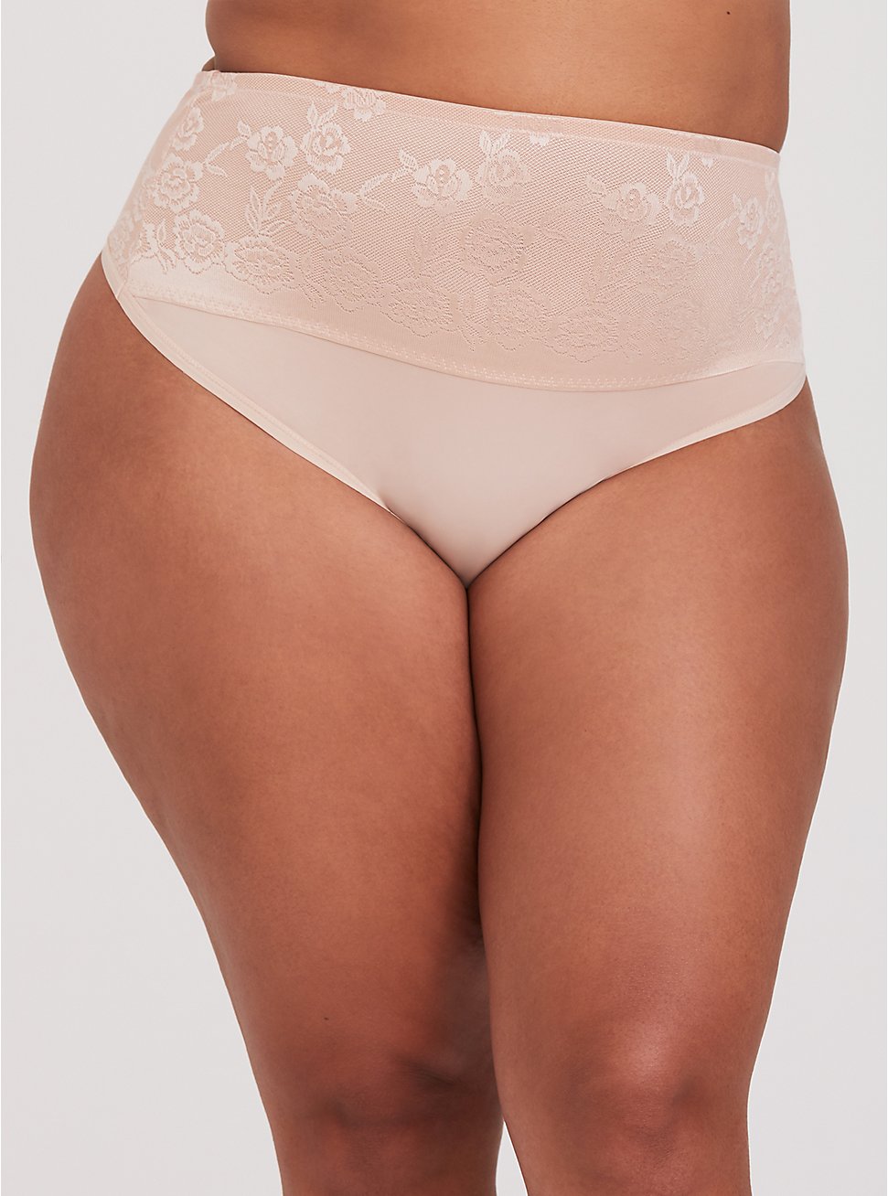 Beige 360° Smoothing™ High Waist Thong Panty, ROSE DUST, hi-res