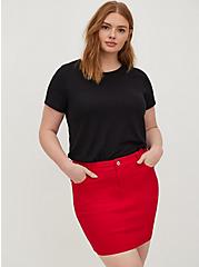 Plus Size Ruby Red Denim Mini Skirt, RUBY TUESDAY, alternate