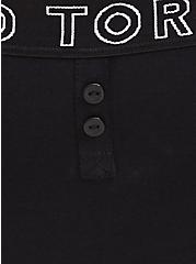 Cotton Mid-Rise Cheeky Logo Placket Panty, RICH BLACK, alternate