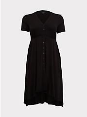Midi Challis Shirt Dress, ASPHALT, hi-res