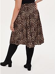 Plus Size Midi Challis Button-Front Skirt, MIDI LEOPARD, alternate