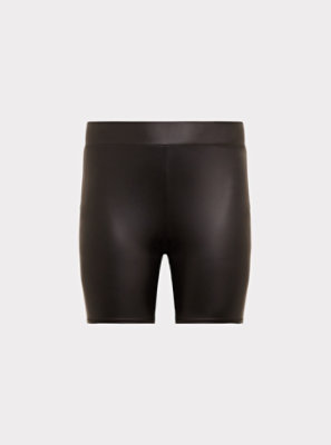 black leather cycling shorts