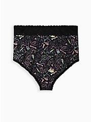 Cotton High-Rise Cheeky Lace Trim Panty, WITCHY BLACK, alternate