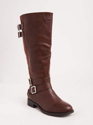 Cognac Faux Leather Tall Boot (Wide Width & Wide to Extra Wide Width ...