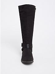 Brushed Faux Leather Tall Boot (WW), BLACK, alternate