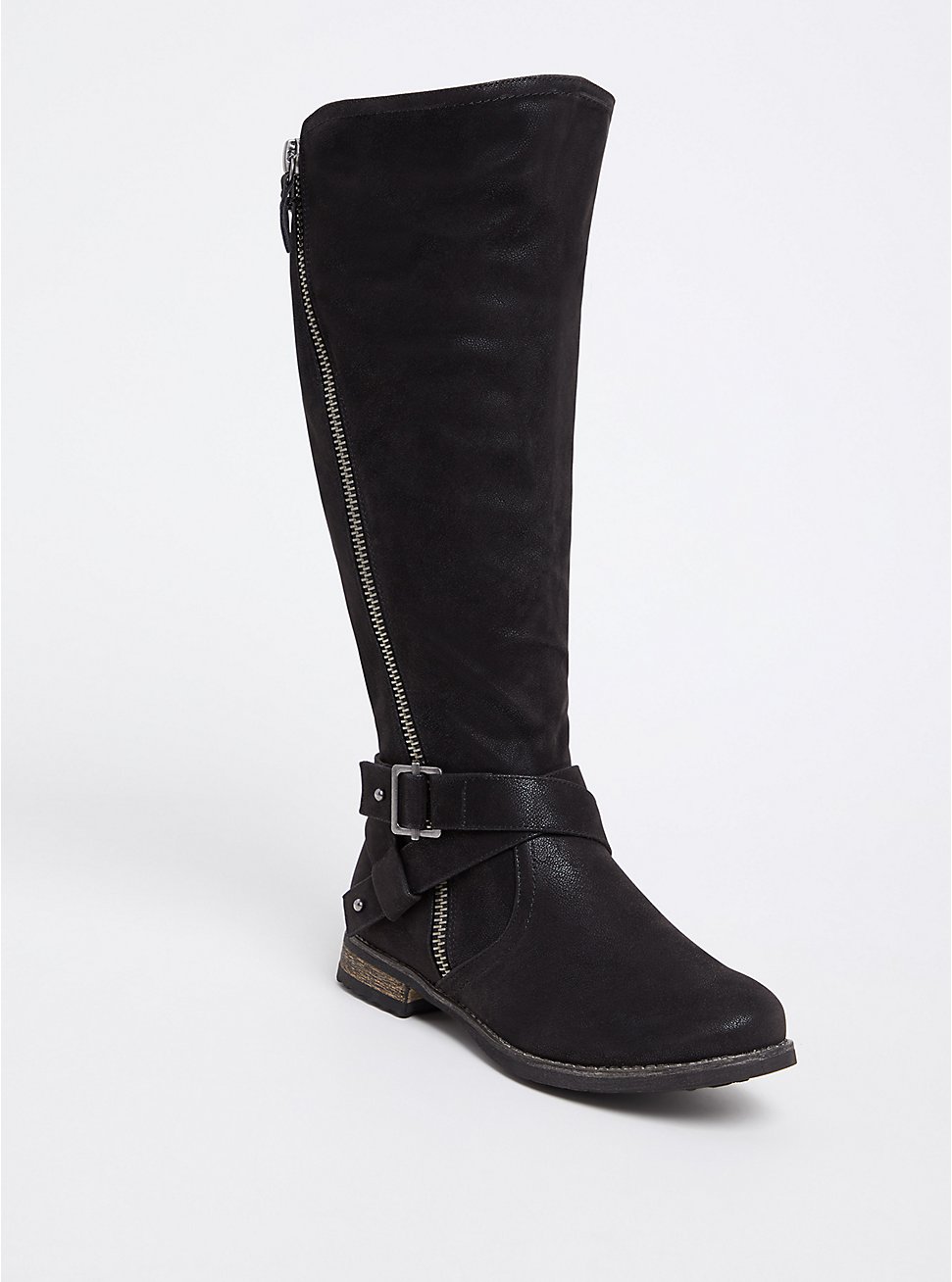 Brushed Faux Leather Tall Boot (WW), BLACK, hi-res