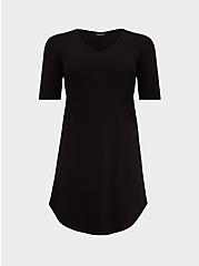 Black Jersey T-Shirt Dress, DEEP BLACK, hi-res