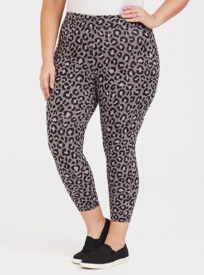 Plus Size - Premium Legging - Leopard Grey & Pink - Torrid