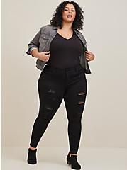 Plus Size Bombshell Skinny Jean - Premium Stretch Black, BLACK, hi-res