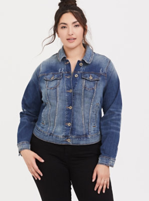 torrid distressed jean jacket