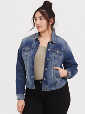 torrid distressed jean jacket