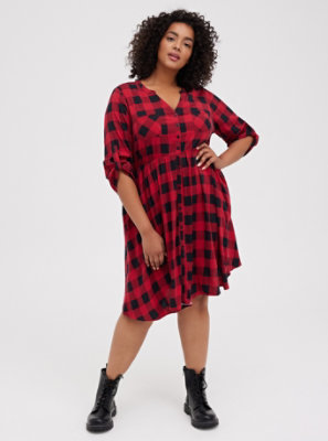 torrid red and black dress