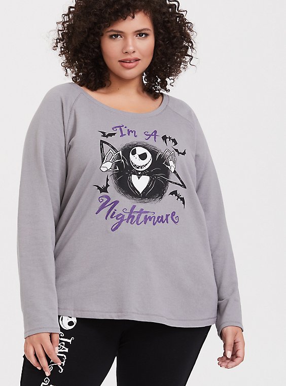 Disney Nightmare Before Christmas I'm A Nightmare Grey Sleep Sweatshirt