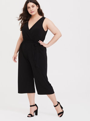 Plus Size - Black Studio Knit Culotte Jumpsuit - Torrid