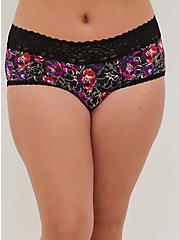 Second Skin Mid-Rise Hipster Lace Trim Panty, WATER OUTLINE FLORAL, alternate