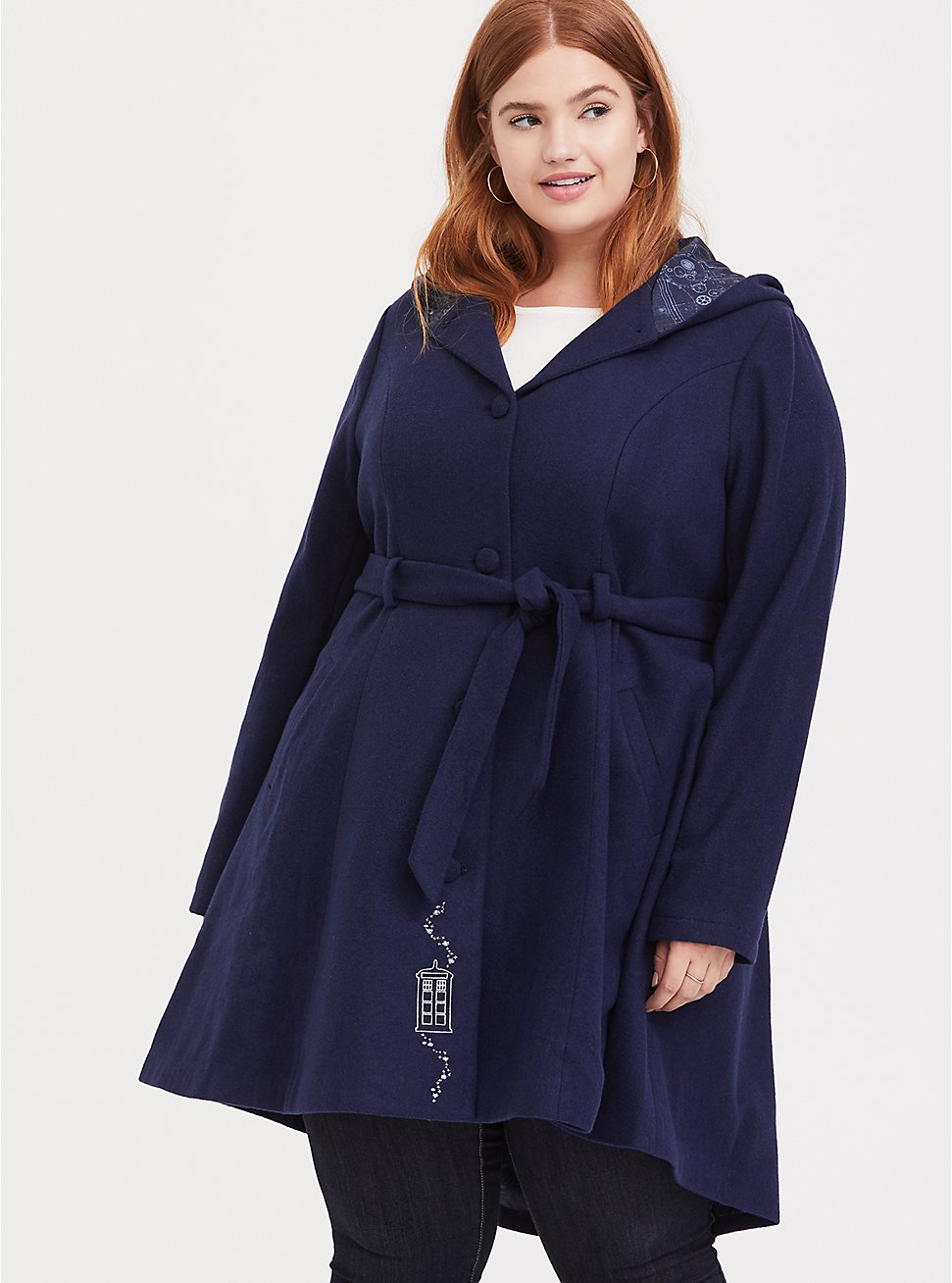 Plus Size - Her Universe Doctor Who TARDIS Blue Hooded Fit & Flare ...