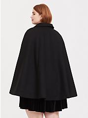 Harry Potter Always Embroidered Black Woolen Cape Coat, DEEP BLACK, alternate