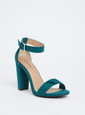 Plus Size - Staci - Emerald Green Faux Suede Twisted Tapered Heel (WW ...