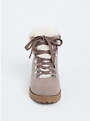 Plus Size Taupe Faux Suede & Faux Fur Hiker Boot (WW), TAN/BEIGE, alternate