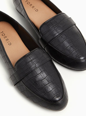 faux croc loafers