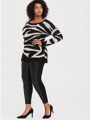 Zebra Jacquard Pullover Sweater, ZEBRA BLACK, alternate