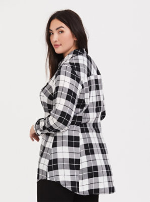 black and white plaid tunic