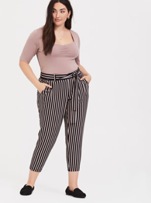 plus size striped pants